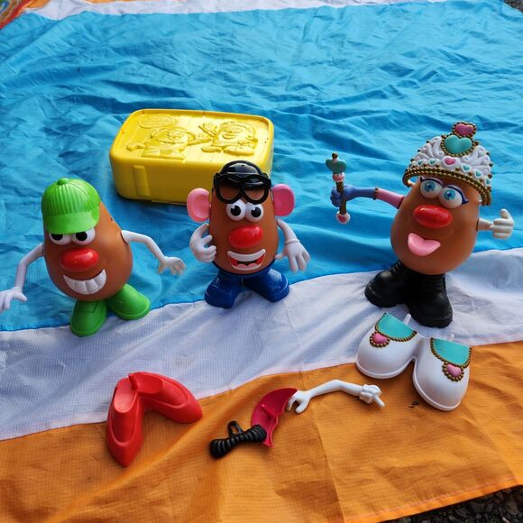 Mr. Potato Head Pretend Play Lot – 3 Figures + Yellow Case – Vintage Toy Set - Picture 3 of 9